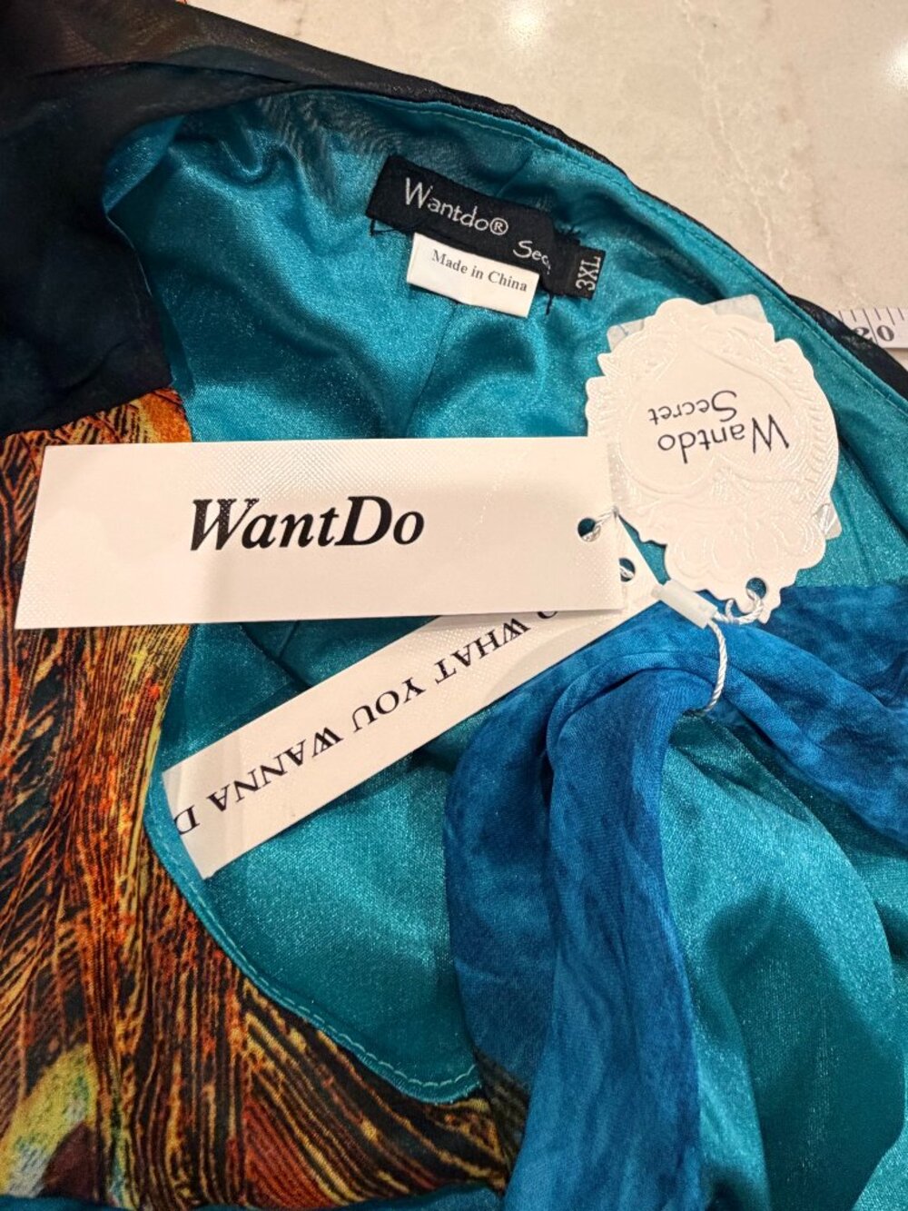 WantDo Turquoise Blue Peacock Summer Dress - Picture 11 of 11